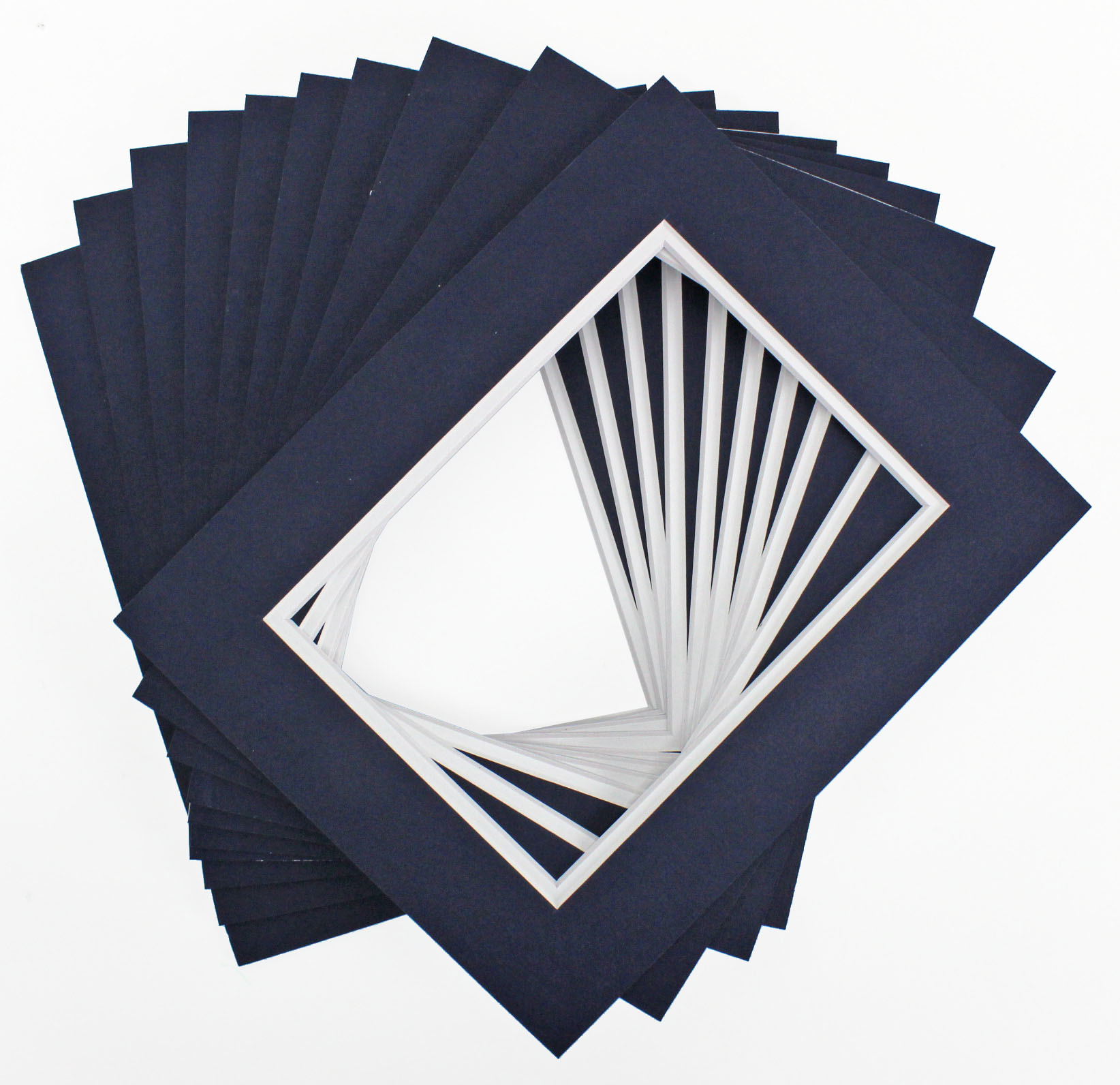 Picture Frame Double Mat 8x10 For 5x7 Photo Navy/White Pack of 10 | eBay