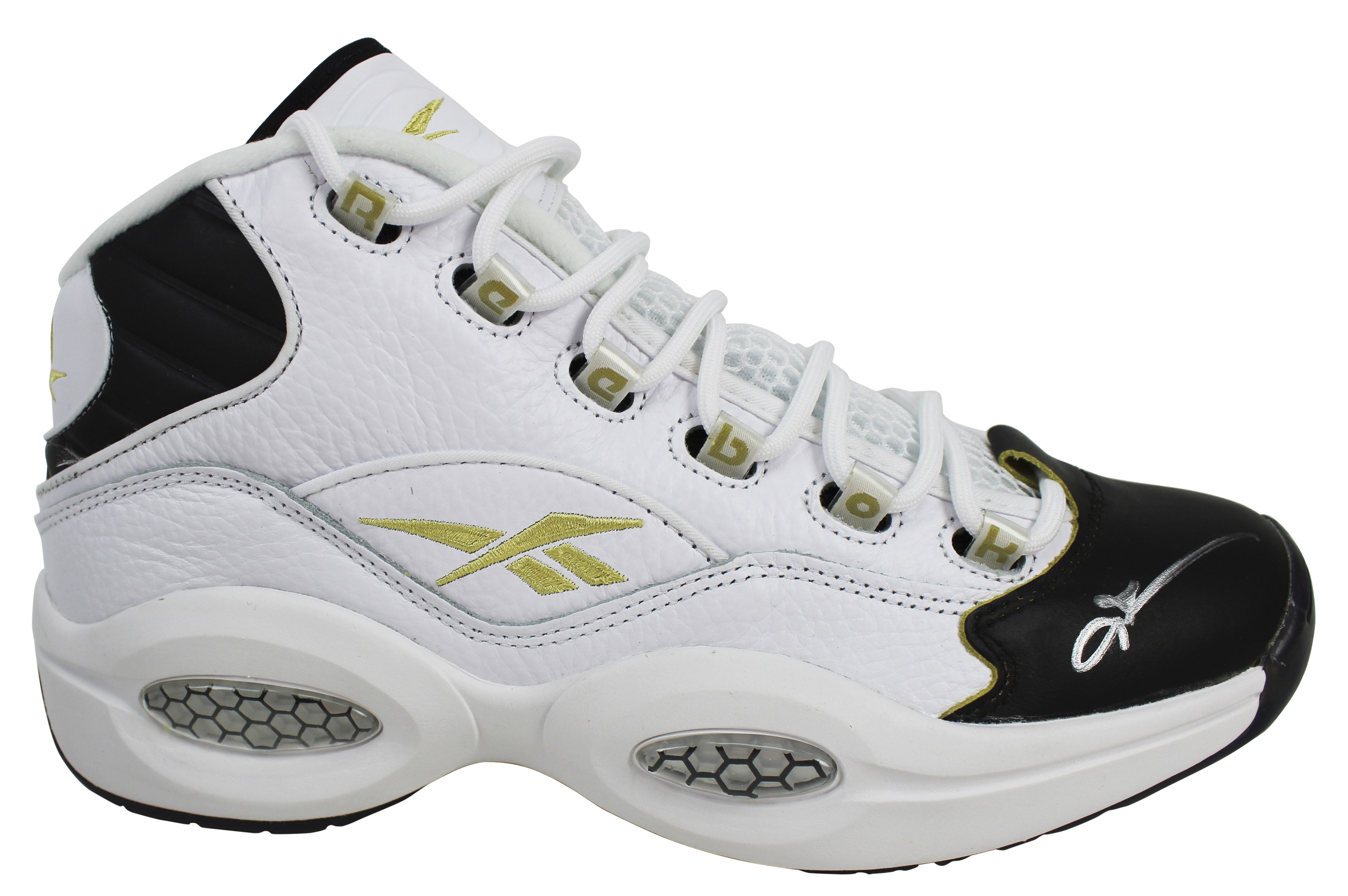 76ers Allen Iverson Signed White &amp; Black Reebok Question